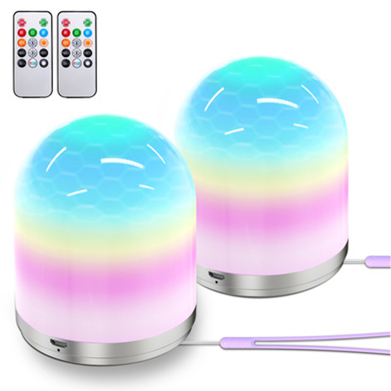RGB цветной ночник с регулируемой яркостью, прикроватная лампа, перезаряжаемая лампа для детской комнаты, лампа с дистанционным управлением, белый/теплый белый свет, лучший подарок для ребенка