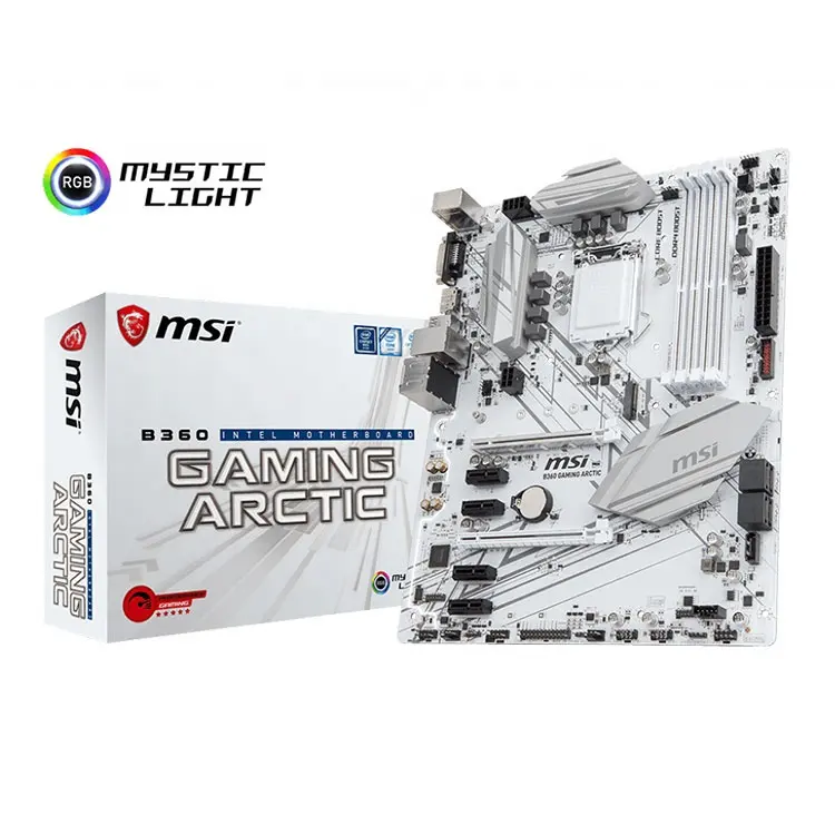 USED MSI Intel B360 GAMING ARCTIC 64GB DDR4 LGA1151 ATX Motherboard with Support i9 CPU in USed