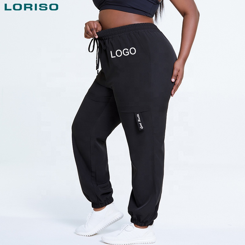 2021 women ladies plus size sudadera survetement pantalones stacked sweat track jogger pant with side pockets for women