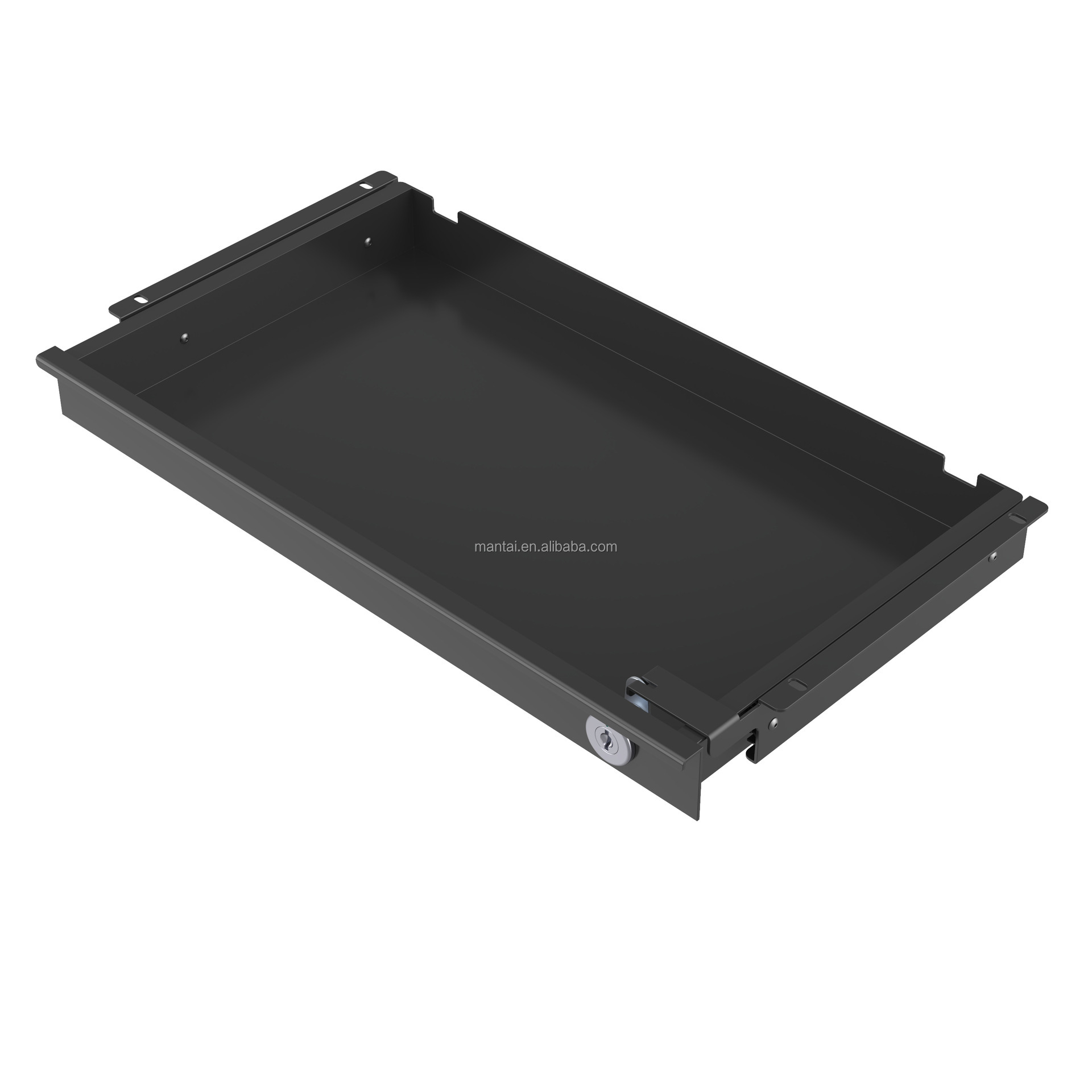 Mounted Sliding Under Desk Slim Pull-out Pencil Drawer Office Storage Organizer for Sit Stand Desk