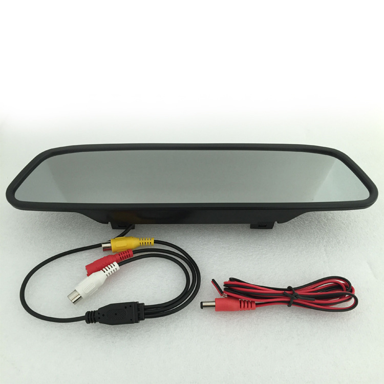 Vehicle 4.3 inch HD TFT LCD Auto Panel Rear View Mirror Monitor For Backup Car Reversing Camera 2 Ways Video Inputs clip mount