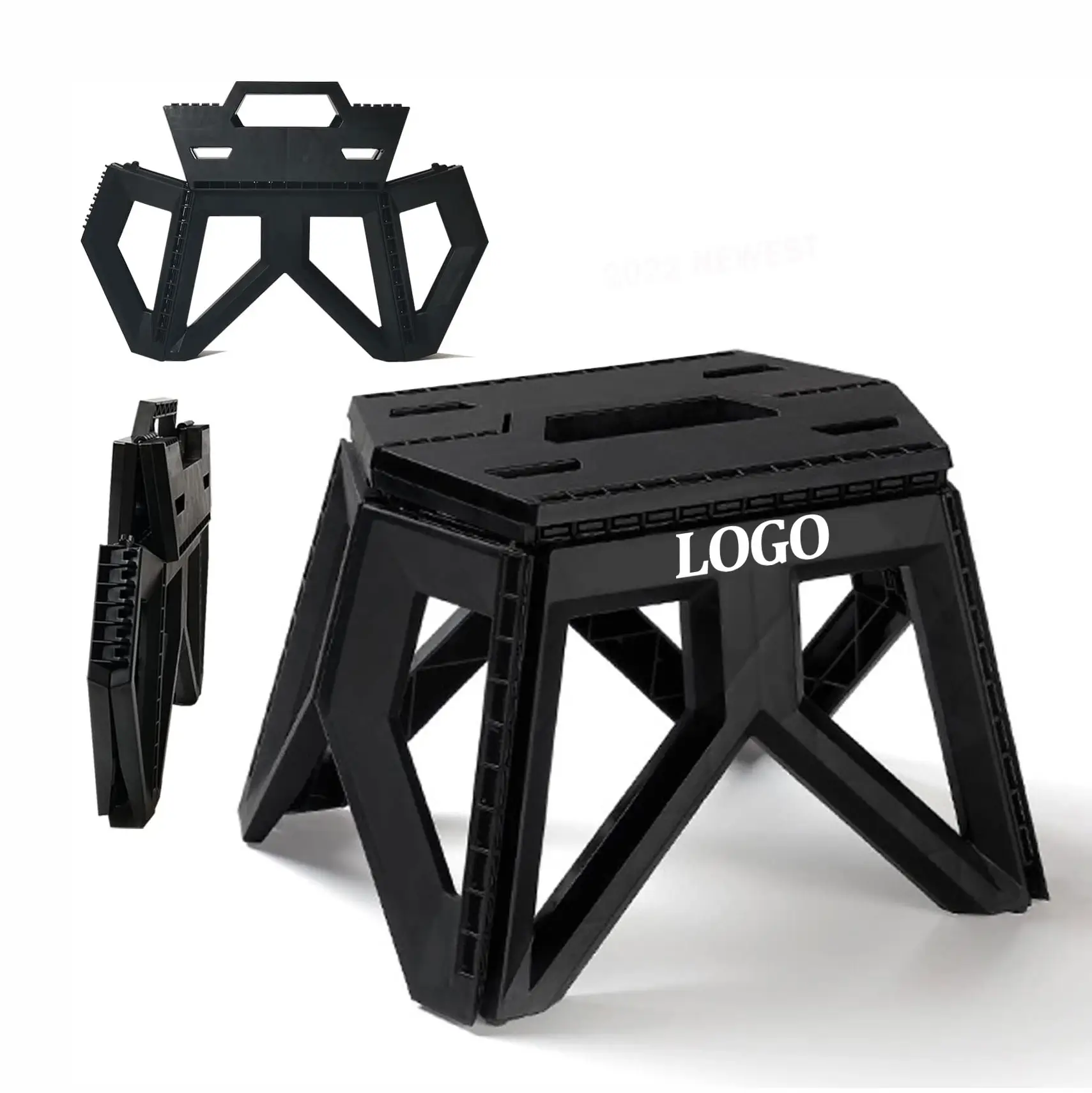 Premium Heavy Duty Folding Collapsible Camping Step Stool Plastic Portable Chairs for Fishing Hiking Outdoor Gardening