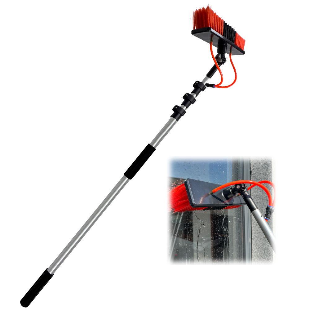QIYUN Aluminium Pipe Telescopic Water Fed Pole For Window Cleaning Set Glass Cleaning Equipment