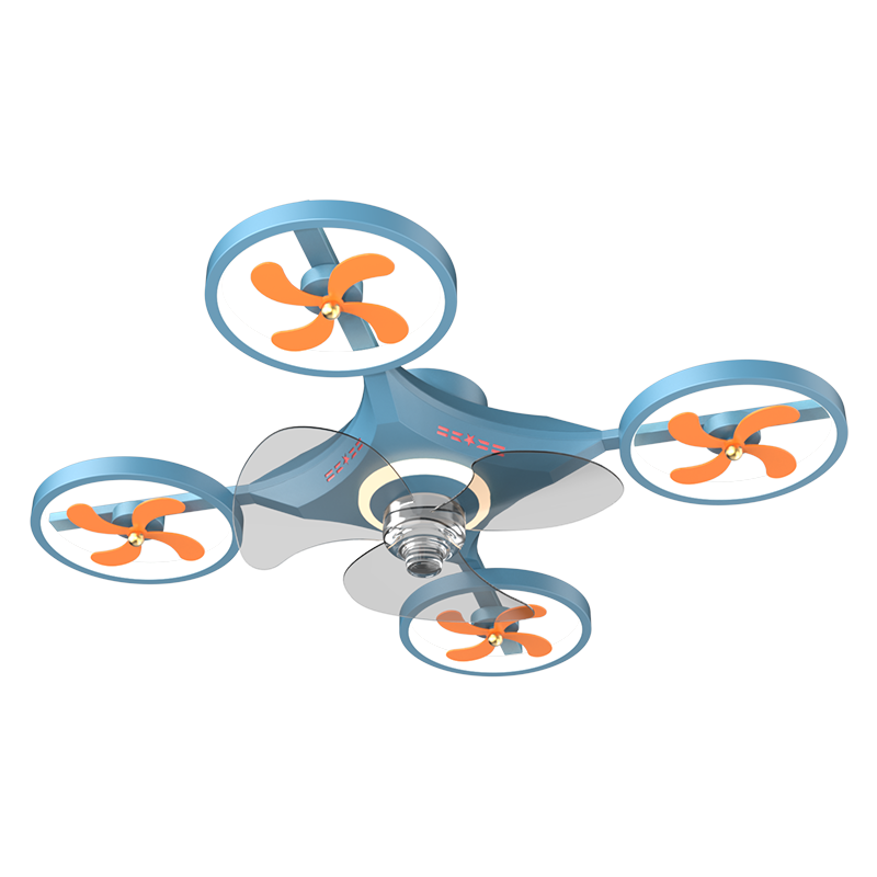 Flush Light Fixture Modern Acrylic Dimmable Led Blue Airplane Ceiling Fan Lamp For Beautiful Kid Room ventilador de teto