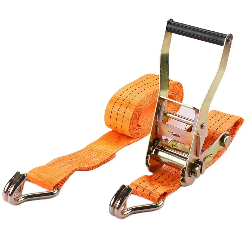 Factory Supply Quick release 1.5 inch double j hook strap cargo strap polyester cargo ratchet tie down 3000kgs lashing straps