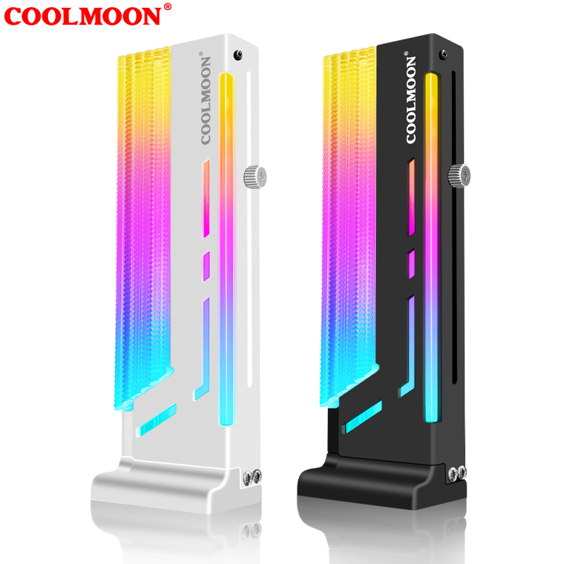 COOLMOON CM-GH2 GPU держатель 5V ARGB синхронизации вертикальный видеокарты кронштейн с регулировкой по высоте, магнитное основание металлического GPU опорный стержень