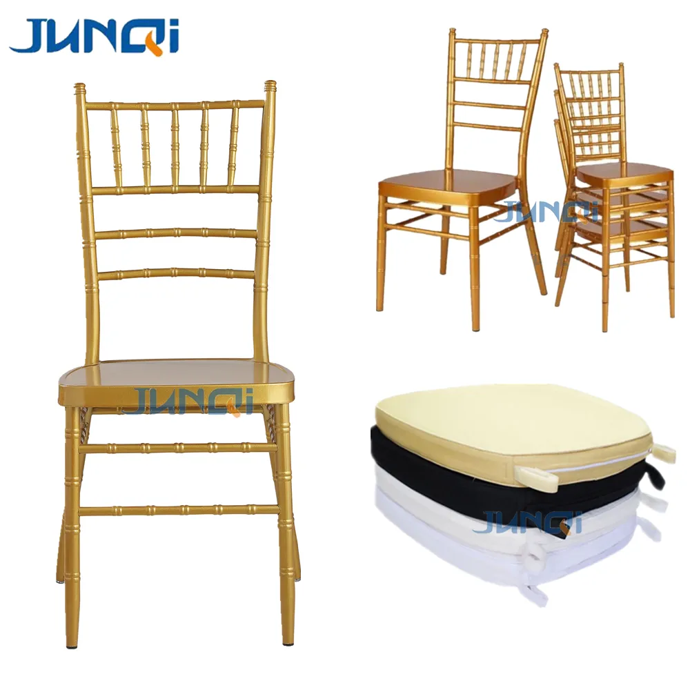 Chiavari chair cushion wholesale stackable chair gold metal chair