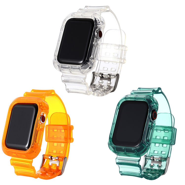 Ремешок из ТПУ для iWatch 38 40 42 44, силиконовый прозрачный спортивный браслет для Apple Watch Band Series 6 SE 5 4 3