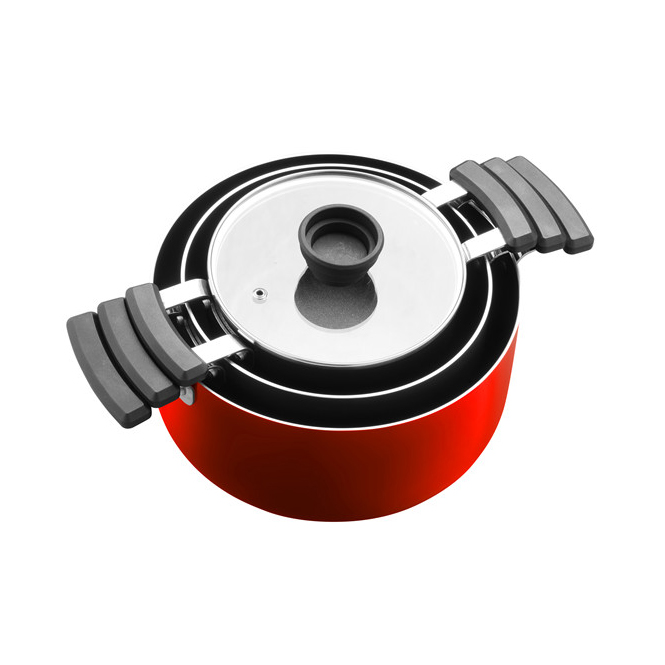 Stackable Kichen Tools Non Stick Pots And Pans Cookware Set