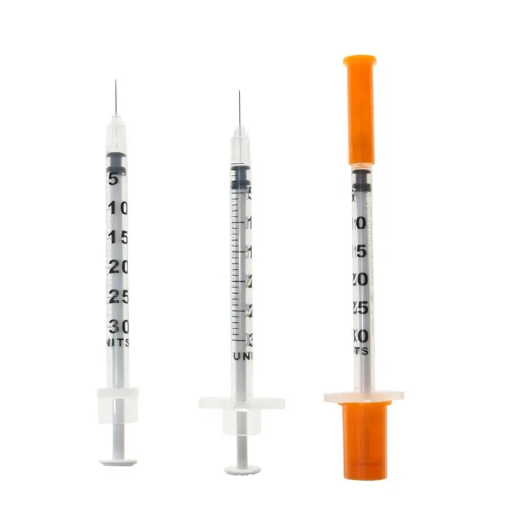 Disposable cheap and safety sterile ultra fine single use free sample insulin syringe with needle sizes 29g 30g 31g 6mm