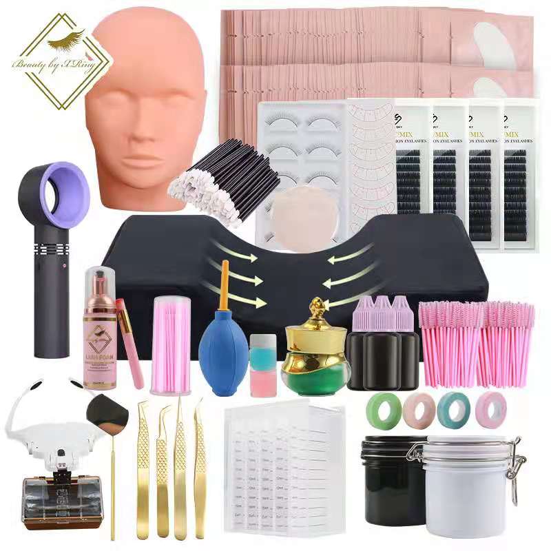 Private label lash beginner practice kits eyelash starter extension training kit eyelash tool set