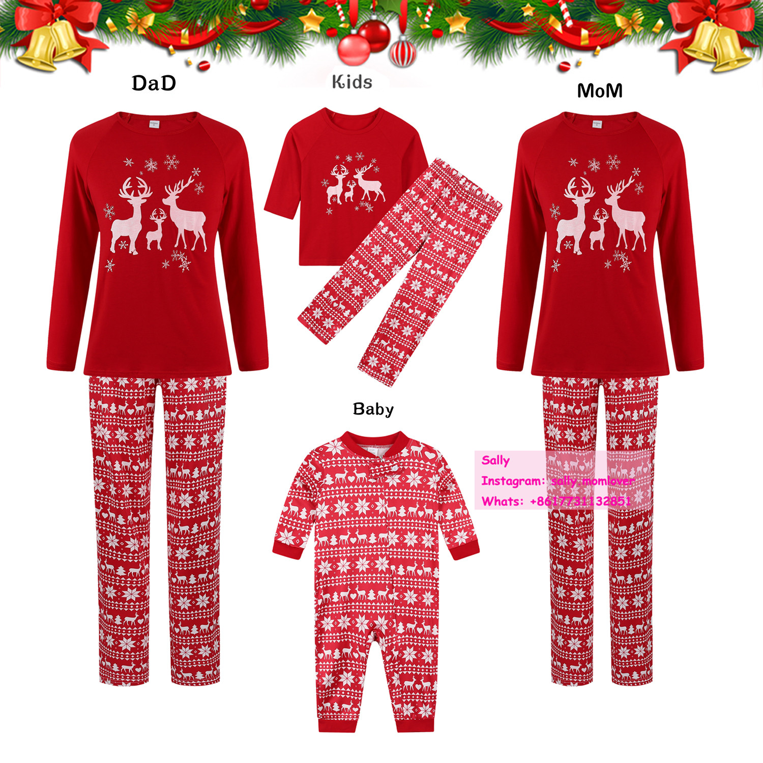 2021 family mattching clothes for winter kids christmas pajamas blanks xmas children clothes christmas matching family pajamas