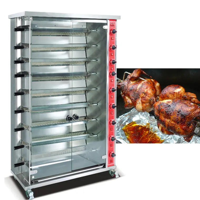 Electric 9 Layers Rotating Grill Chicken Rotisserie Oven fo Roasting 54 Whole Turkey