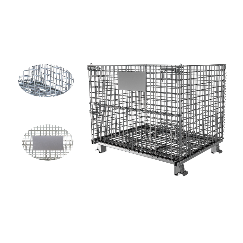 Collapsible Metal Agricultural Storage Heavy Duty Steel China Supplier Foldable Wire Mesh Cage Bin Container