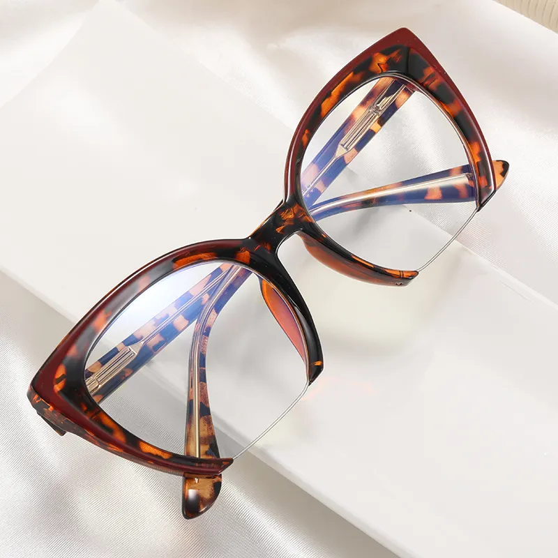 MS 97689 Eyeglasses 2022 New Design Plastic Bottomless Frame For Women's Fashionable Blue Light Blocking Glasses Frame