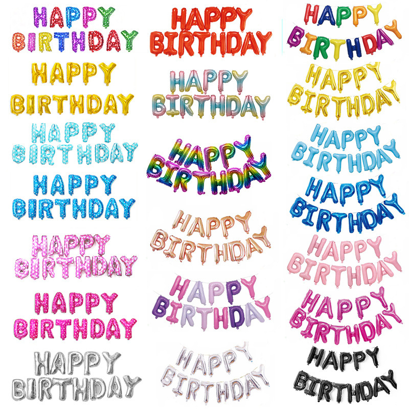 Wholesale 16 inch "HAPPY BIRTHDAY" letters foil helium alphabet party balloons banner set