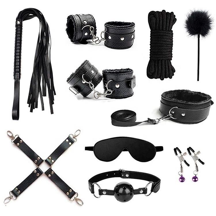 YPM Bdsm Sex Toy Sexy Slave Leather Bed Sm Fetish Bondage Kit 10pcs Fetish Handcuffs Bondage Restraints For Adult Bondage Set