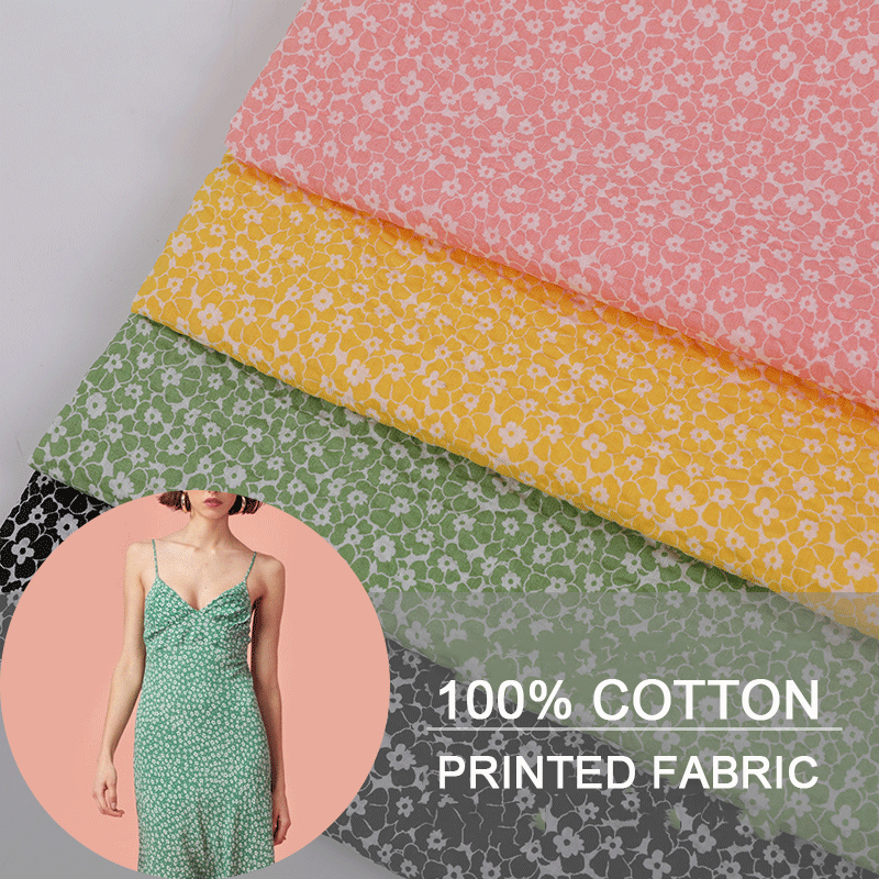 Factory Wholesale Lightweight Floral Printed 100% Cotton Fabric