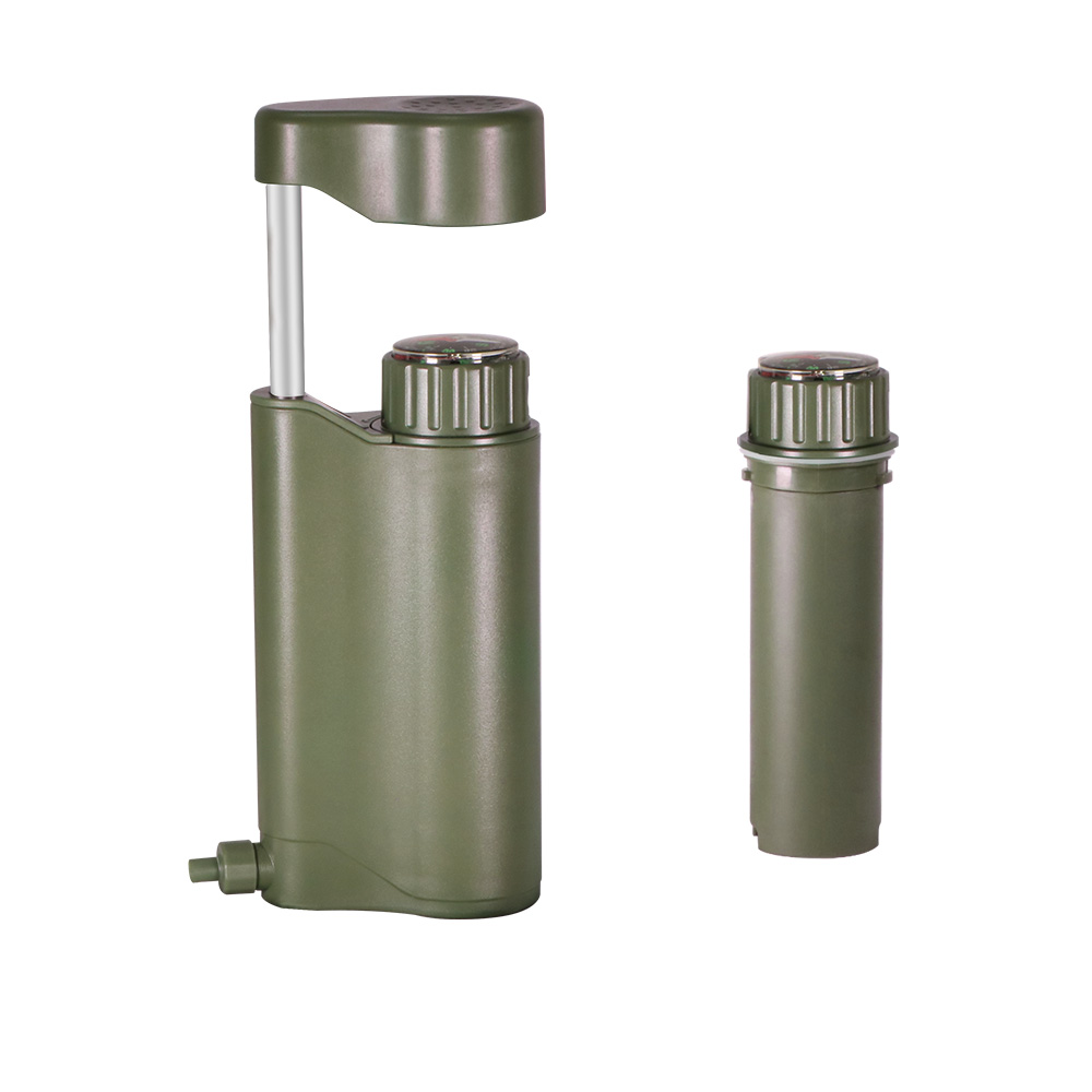 Portable Water Filter Pump System with 6 Stage Purifier 0.01 Micron Outdoor Hand Pump Water Filter