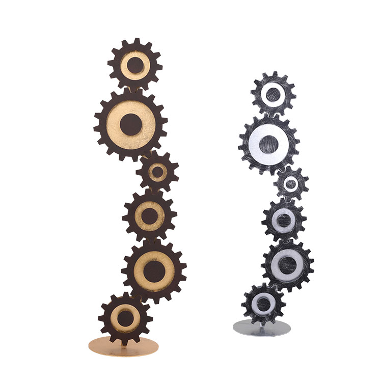 Жилой gearwheel форма Золотая фольга диммер для ног спальни роскошный золотой СВЕТОДИОДНЫЙ торшер