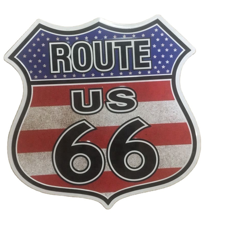 Factory audit Sedex shield route 66 metal sign, tin sheet, aluminum plate