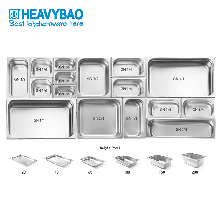 Heavybao 1/1 из нержавеющей стали для мороженого гастрономический пищевые контейнеры GN сковорода для кухни ресторана