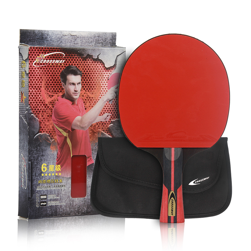 OEM Custom Professional 6 Stars Carbon Paddle Ping Pong Bat Set Table Tennis Racket for Training