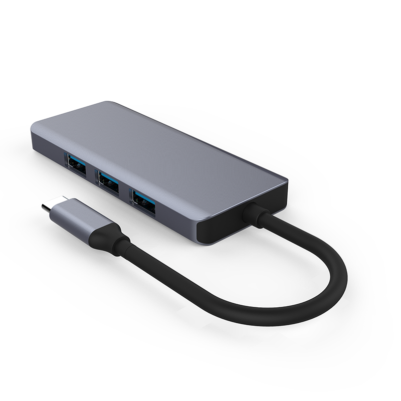 Популярный алюминиевый корпус Многофункциональный 4K 1080P USB 3,0 7 в 1 Type C концентратор для компьютера и мобильного телефона