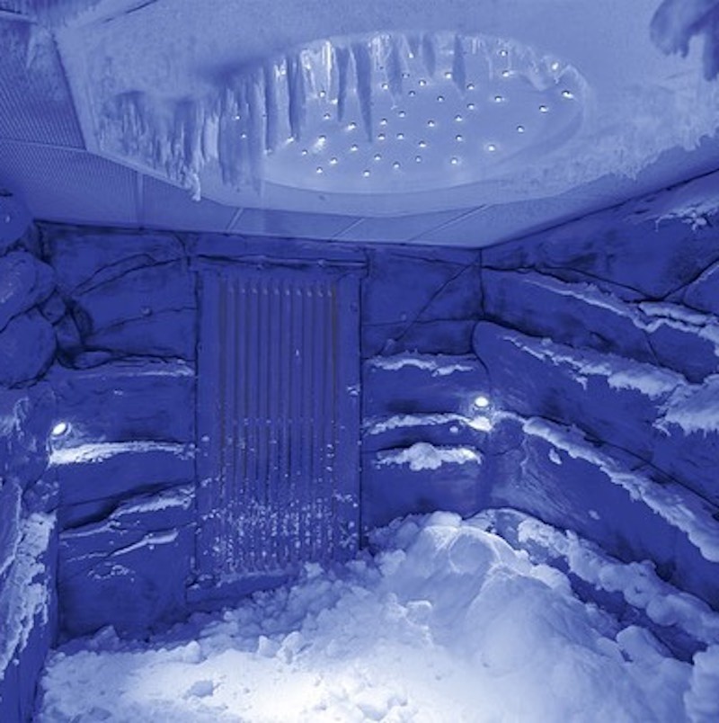 Ледяная сауна, спа-терапия, здоровая для тела, холодная комната в cryo, ледяные фонтаны, снежные комнаты
