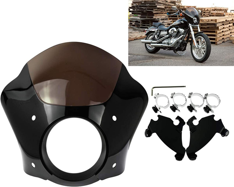 Обтекатель черной перчатки фары с 49 мм триггерным замком подходит для Harley Davidson Dyna Low Rider Street Bob 2006-2019