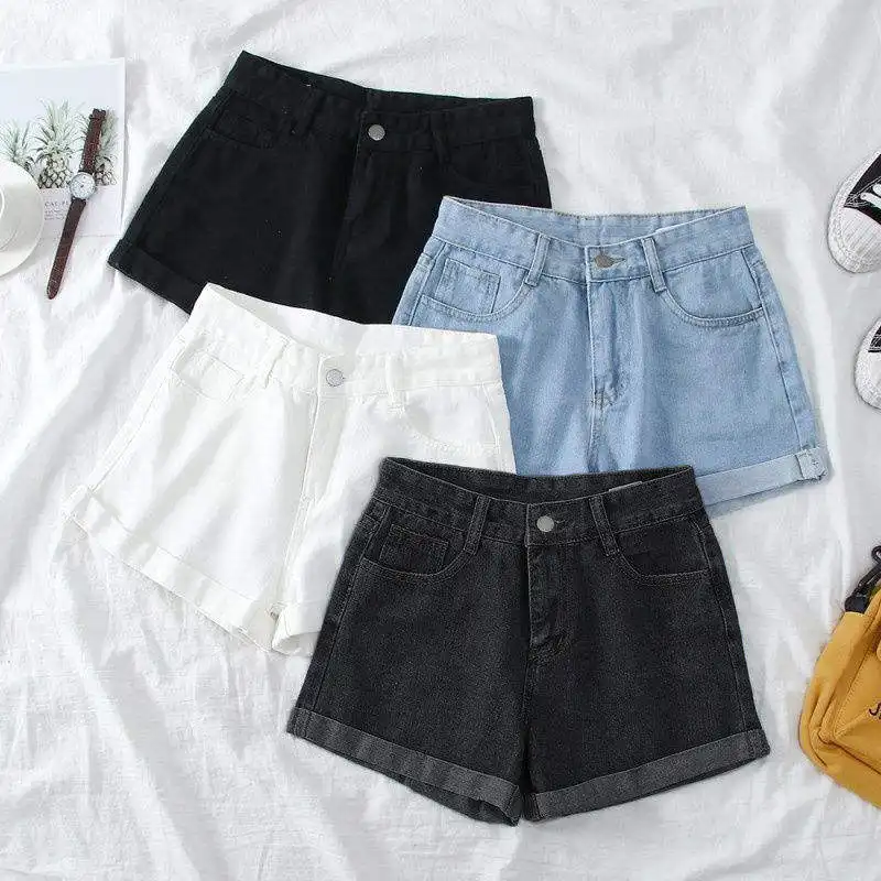 2022 new denim shorts female summer high waist slimming versatile design style pants stock