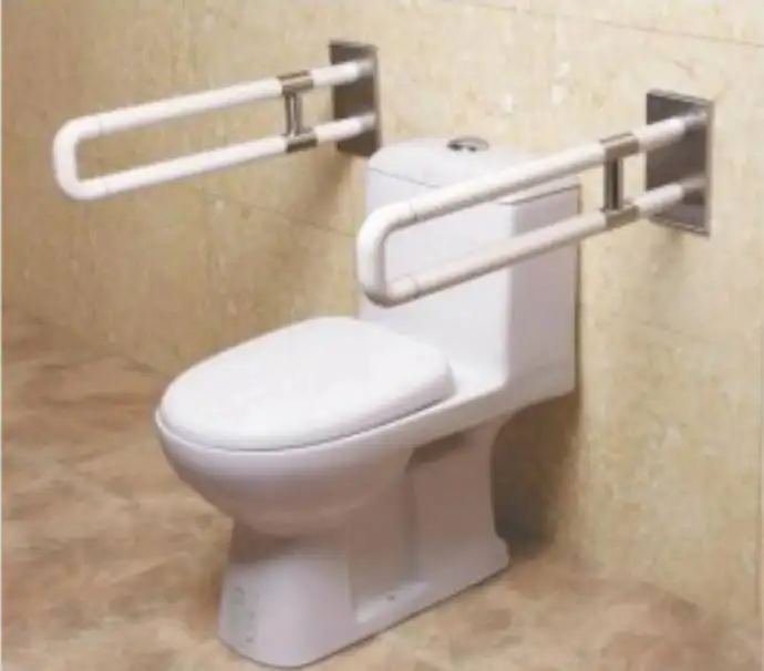 Bathroom Nylon Folding Disabled Toilet Armrest for handicap