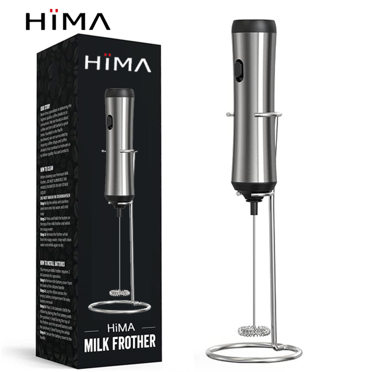 Блендер для кофе HIMA вспениватель Тип C USB Перезаряжаемый из нержавеющей стали вспениватель молока ручной венчик вспениватель молока Электрический в стали
