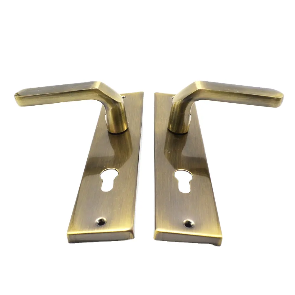 European style steel plate with aluminium handle  with 8540mm lock body  door handles  locks for  Russia market