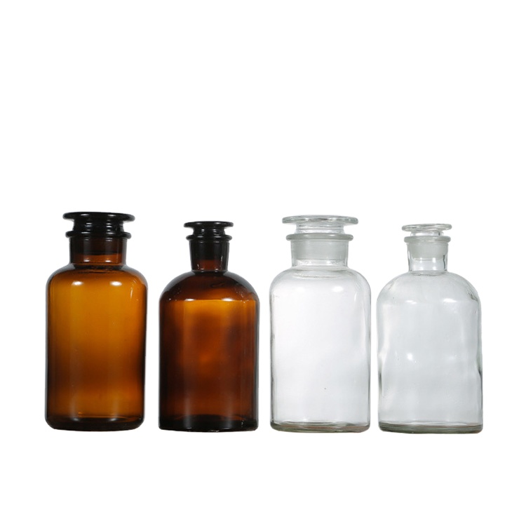 Laboratory Supplies Reagent Glass Bottle Brown Jar with Frosted cover
