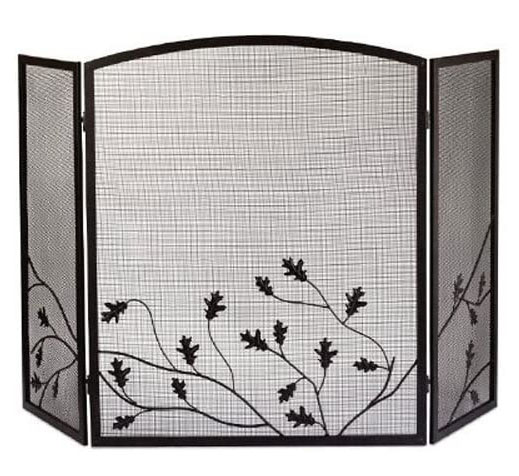 Low Price The Mesh Design of The Metal Tree Life Fireplace Screen Protects The Room Wrought Iron and Holder