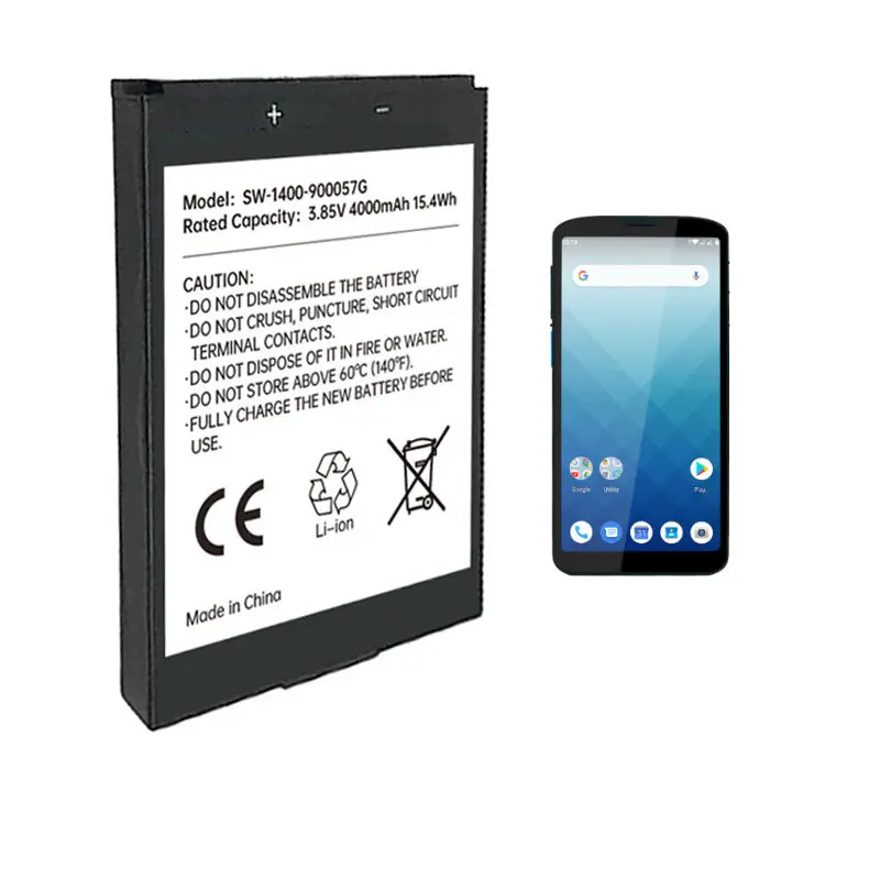 1400-900057g PDA Battery for Unitech EA630 3.85V 4000mAh Li-polymer Rugged Smartphone Battery