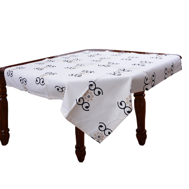 Black & White Color Tablecloth Handmade Beautiful Design Printed Simple Unique 100% Cotton Made Table Cloth