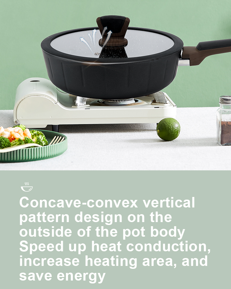 28cm Deep Frying pan with different size Elegant series non stick frying pot Cookware Set