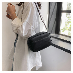 Women's Fashion Small Square Cross Body PU Leather Bag Color-Matched Solid Color Strap Sling Messenger Shoulder Handbags Travel
