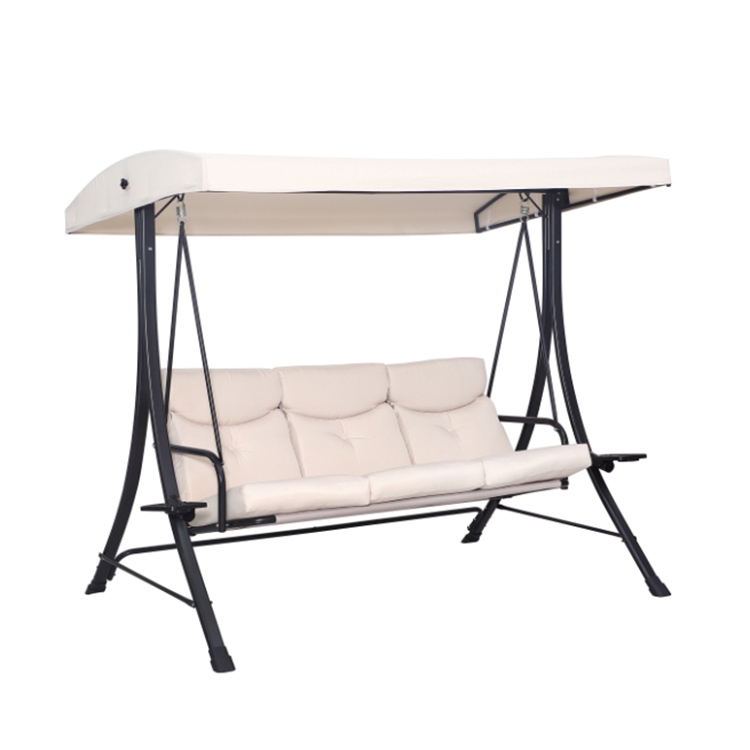 Outdoor Patio Metal Swing With 3 Seats