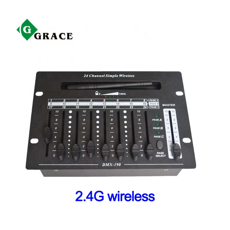Grace 24CHs батарея Мини 2,4G беспроводной DMX контроллер сценического освещения