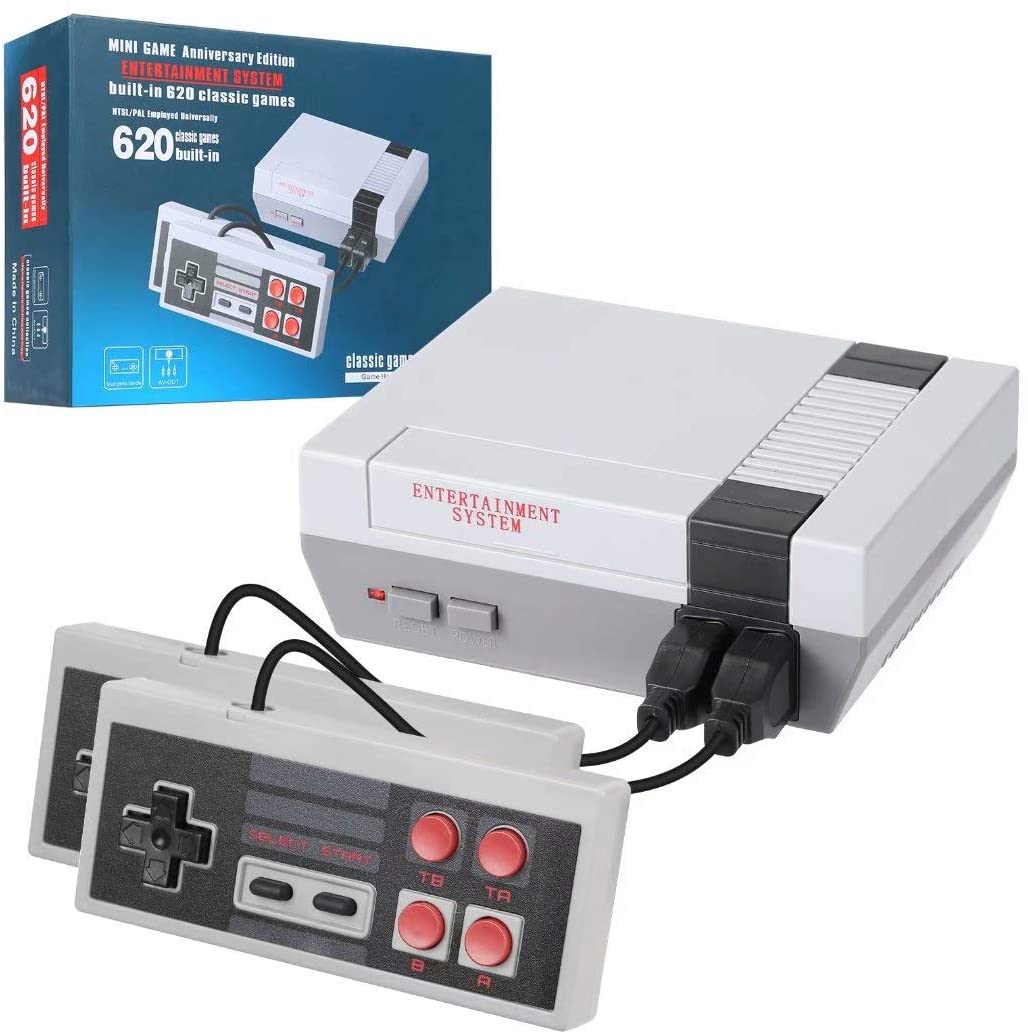 Ретро игровая консоль с AV-выходом NES со встроенными 620 классическими видеоиграми и 2/4 контроллерами Plug and Play для детей и взрослых
