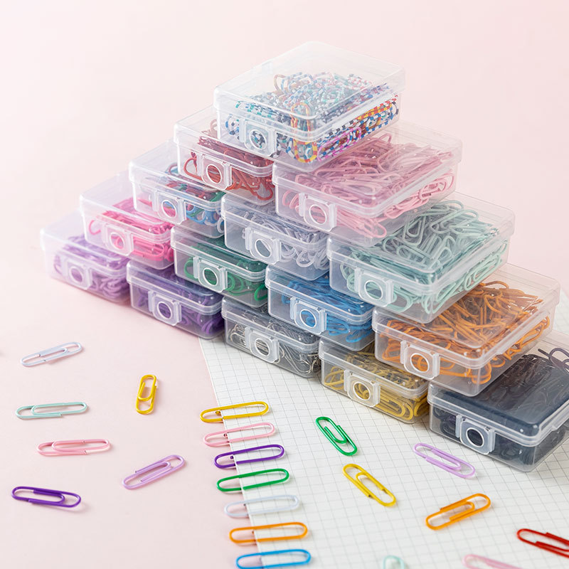 Soododo 1.1 Inch Pink Small Metal Paperclip Vinyl Coated To Prevent Tear Box Organizing Office Count 50