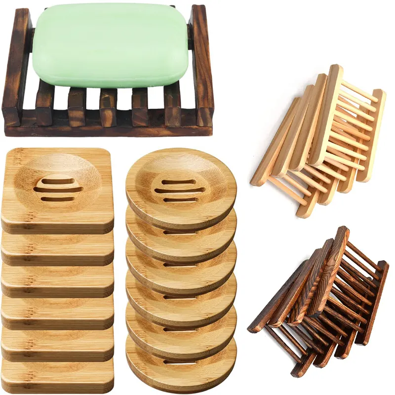 High quality reusable bamboo soap dish soap tray soap holder for bathroom