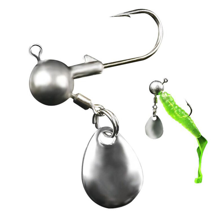 New OEM 2.6cm/2.8cm High carbon steel single assist jiging fishing hooks with rotating sequins