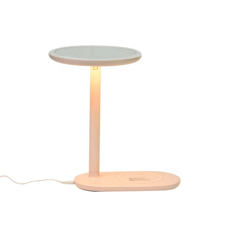Stable Quality Intelligent Portable Touch Control Desk Makeup Mirror Desktop Led Light With Fast Wireless Charger