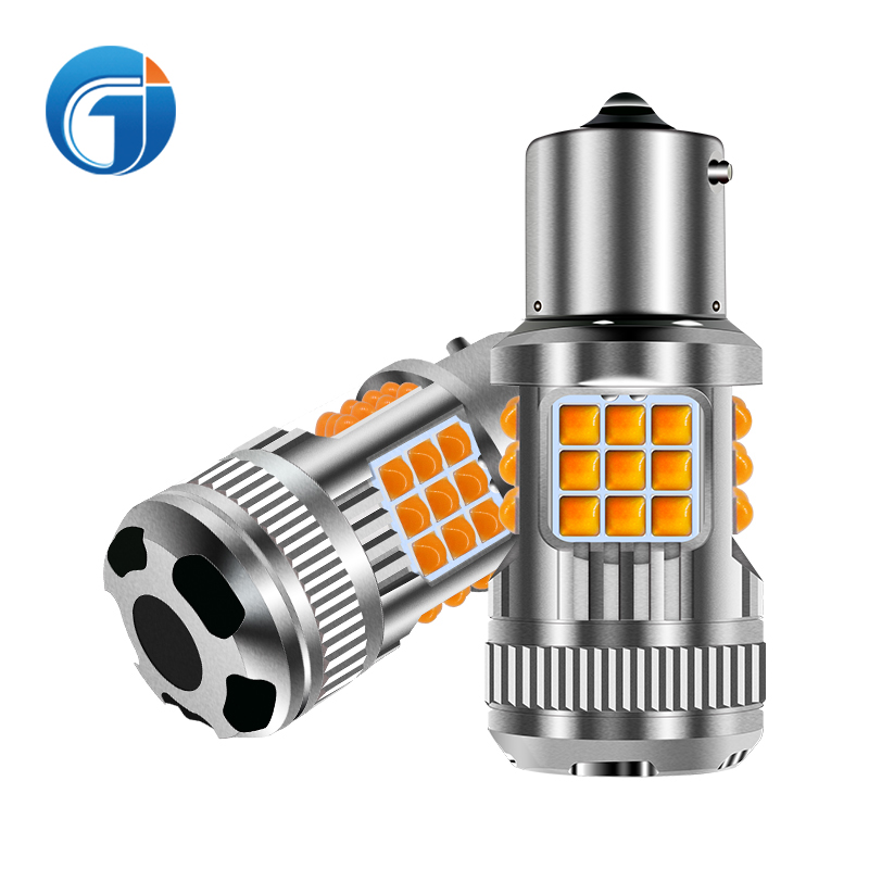 Новые светодиодные лампы сигнала янтарь 6000 К 1156 1157 7440 7443 3156 3157 led T20 с вентилятор системы охлаждения 99% сильный canbus led W21W