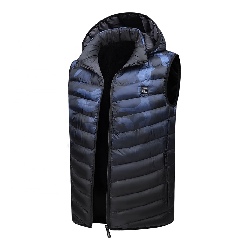 wholesale winter plus size waterproof outdoor padded jackets rechargeable heated insulated vest for men Portable USB Charging