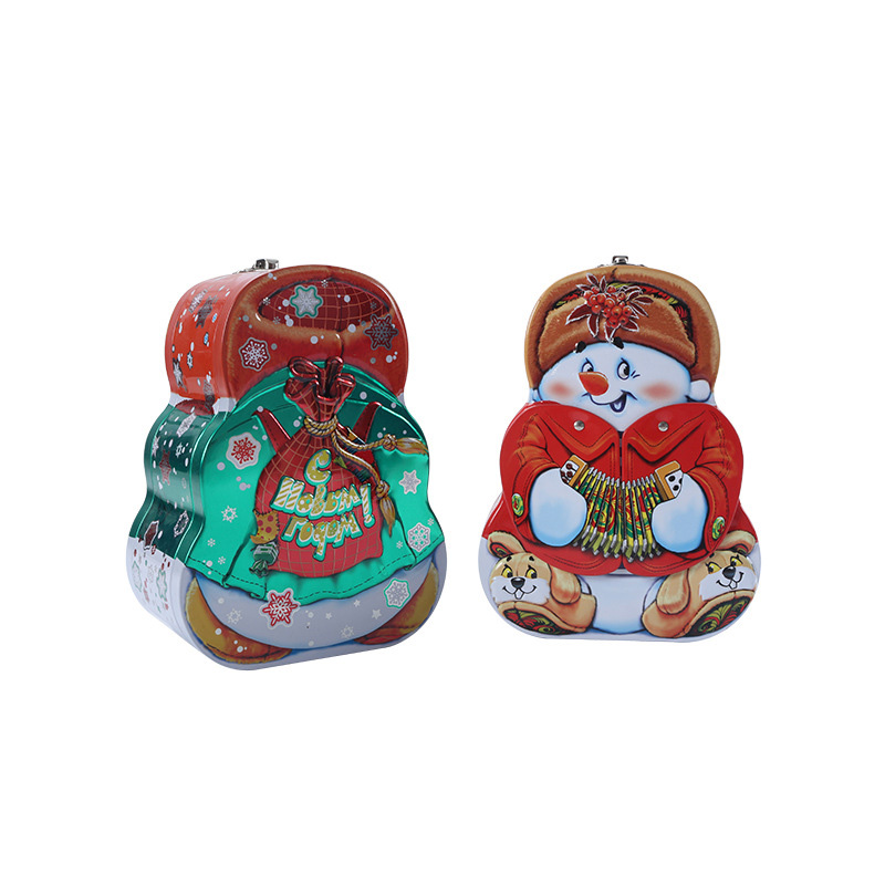 Жестяные банки для конфет в форме снеговика/жестяная банка для конфет